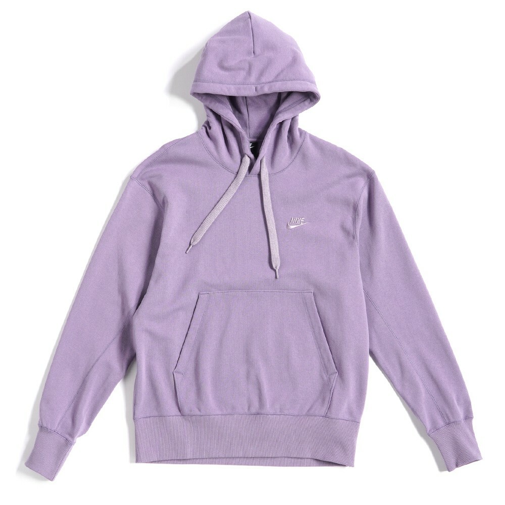 NIKE NSW CLASSIC HOODIE 刺繡LOGO 落肩重磅帽T 刷色 紫-DA0024 588