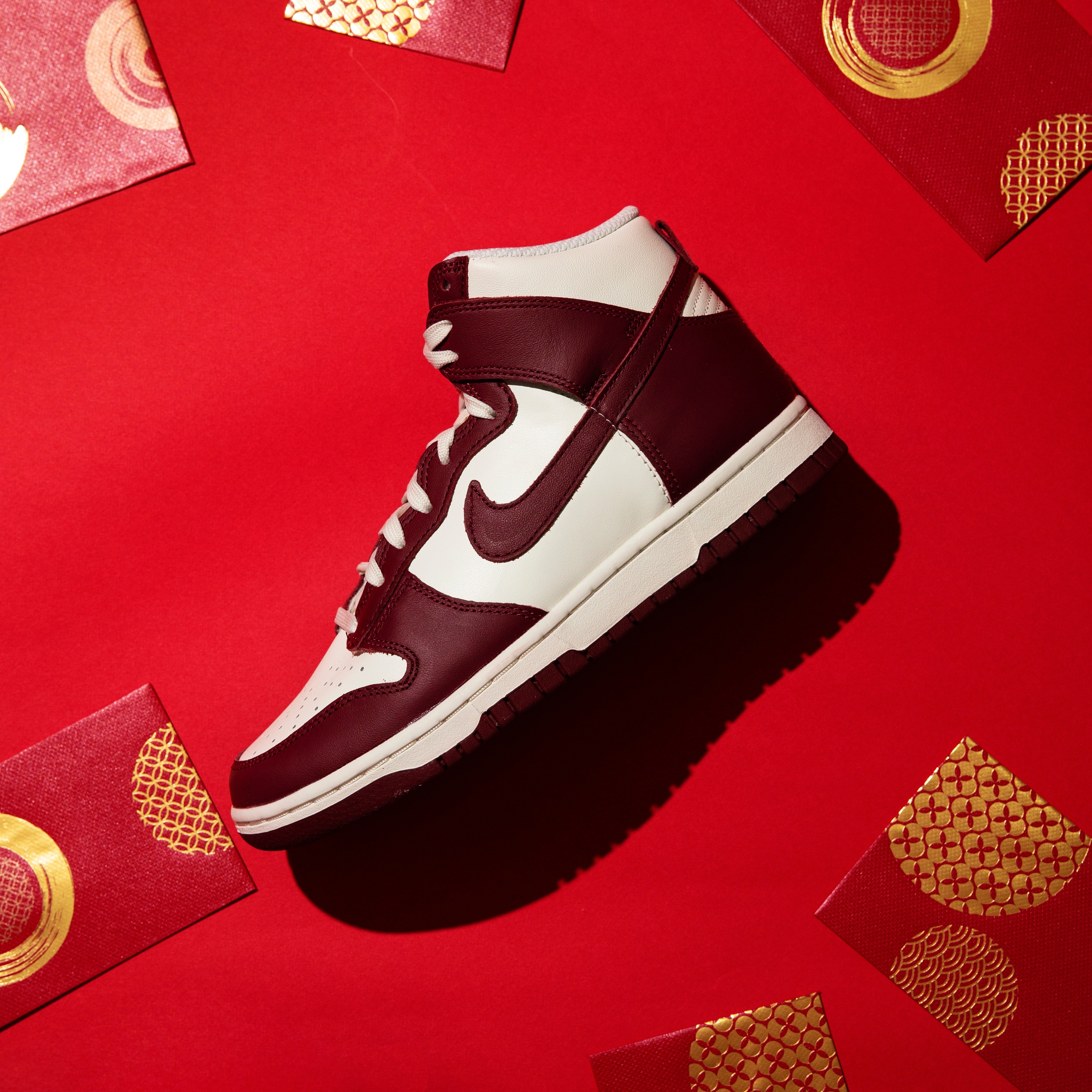 -(D7c)-WMNS NIKE DUNK HIGH "SAIL TEAM RED" 酒紅 高筒-DD1869 101