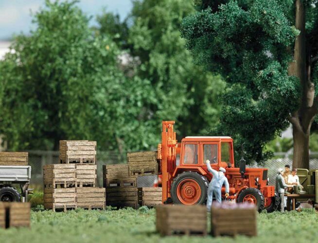 Busch 1980 HO規 Wooden  Harvest Crates 雷射切割 木製集貨箱 套件 10入