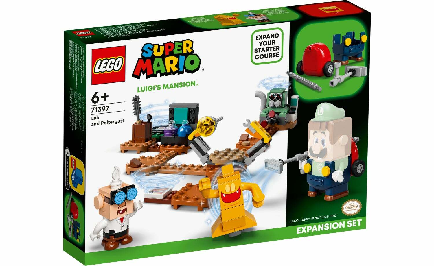 [飛米樂高積木磚賣店] LEGO 71397 Mario-路易吉洋樓-實驗室和捉鬼吸塵器