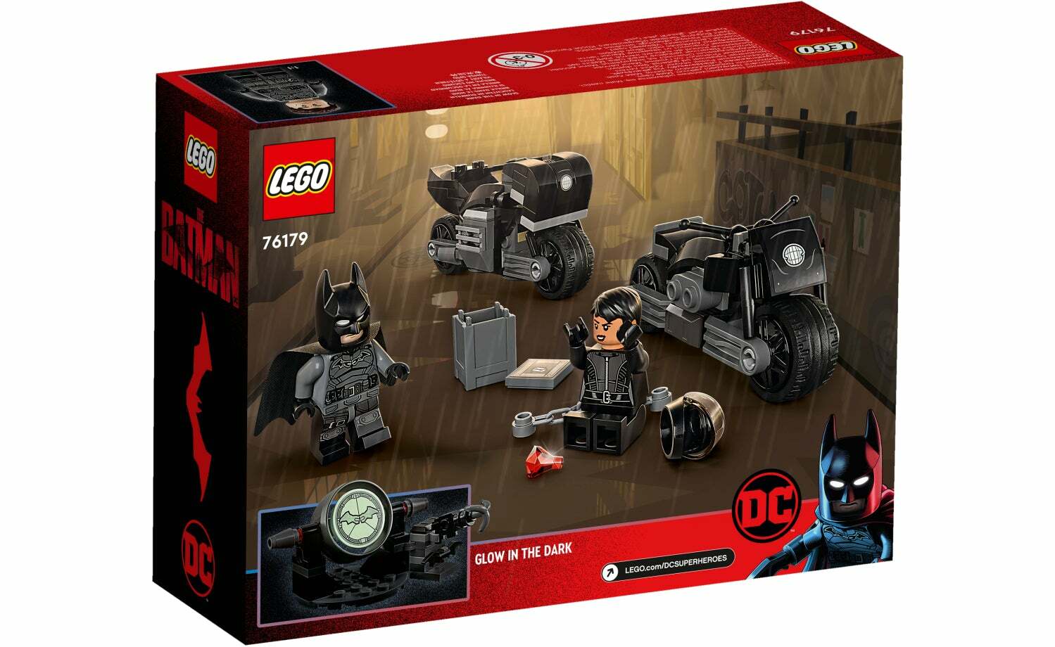 [飛米樂高積木磚賣店] LEGO 76179 DC-蝙蝠俠與瑟琳娜·凱爾的機車追捕