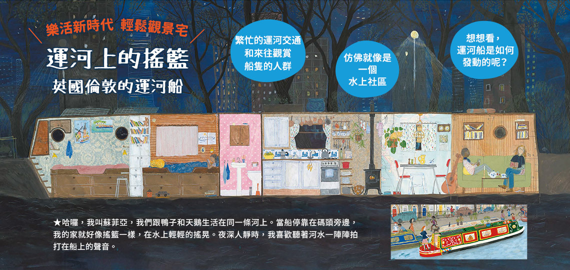 運河上的搖籃 英國倫敦的運河船