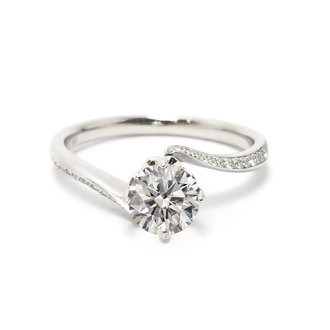 18K白金天然鑽石戒指托(RS03H50014)