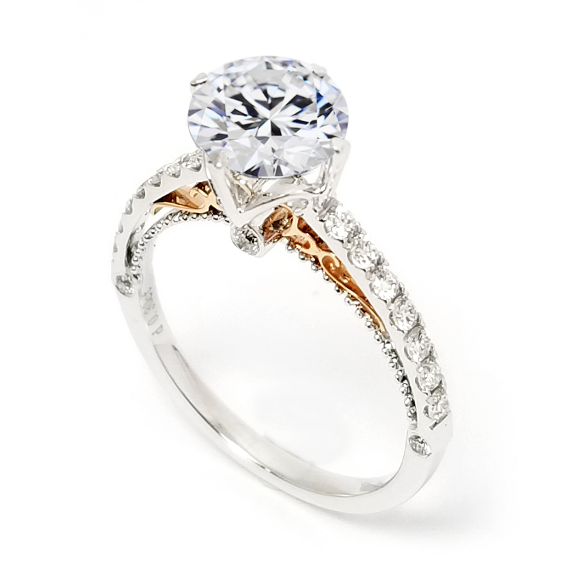 18K白金/玫瑰金鑽石戒指托(RS59CM0329)