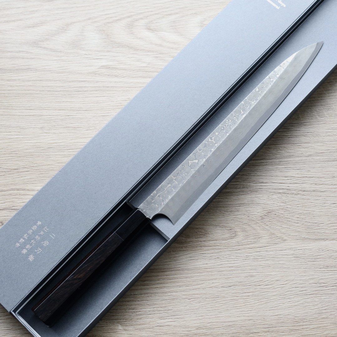 二唐刃物柳刃270mm 銀三鋼黑染暗紋