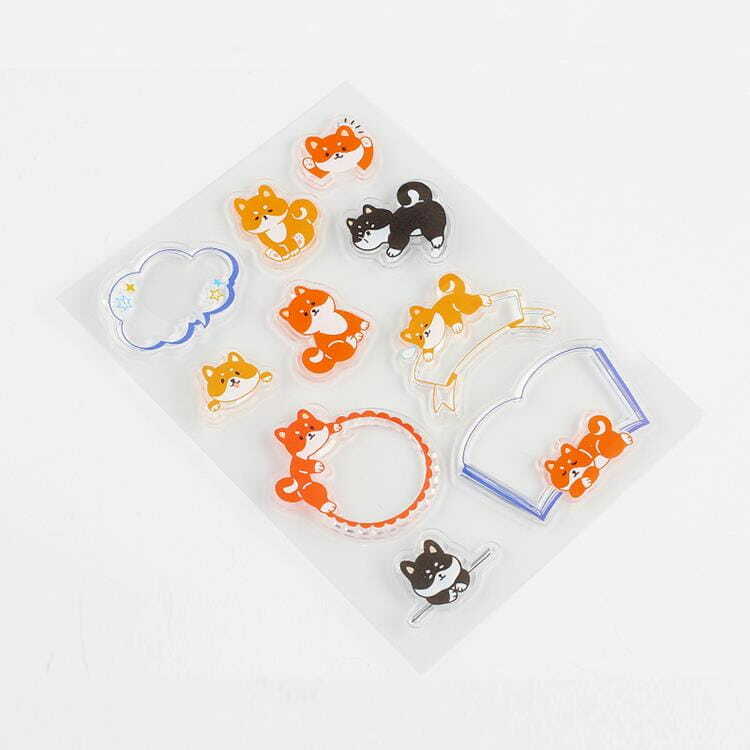 【BGM】+Clear Stamp 透明印章組 筆記柴犬