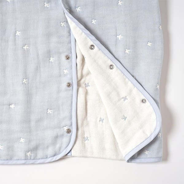 [日本製造🇯🇵Made in Japan] 10mois Fukufuku Gauze (6 layers gauze六重紗) 6way Sleeper powder blue （0-7yrs)