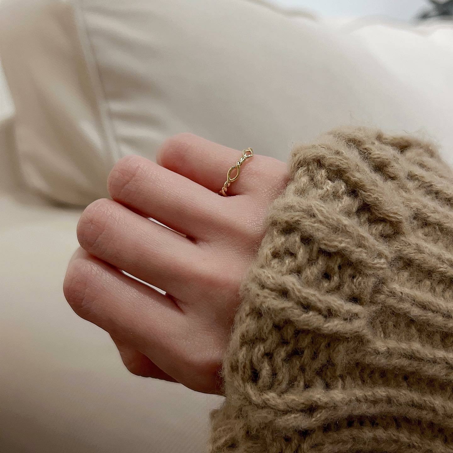 韓國質感打結戒指/尾戒。兩色