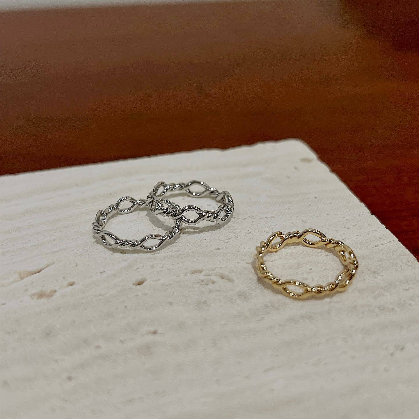 韓國質感打結戒指/尾戒。兩色