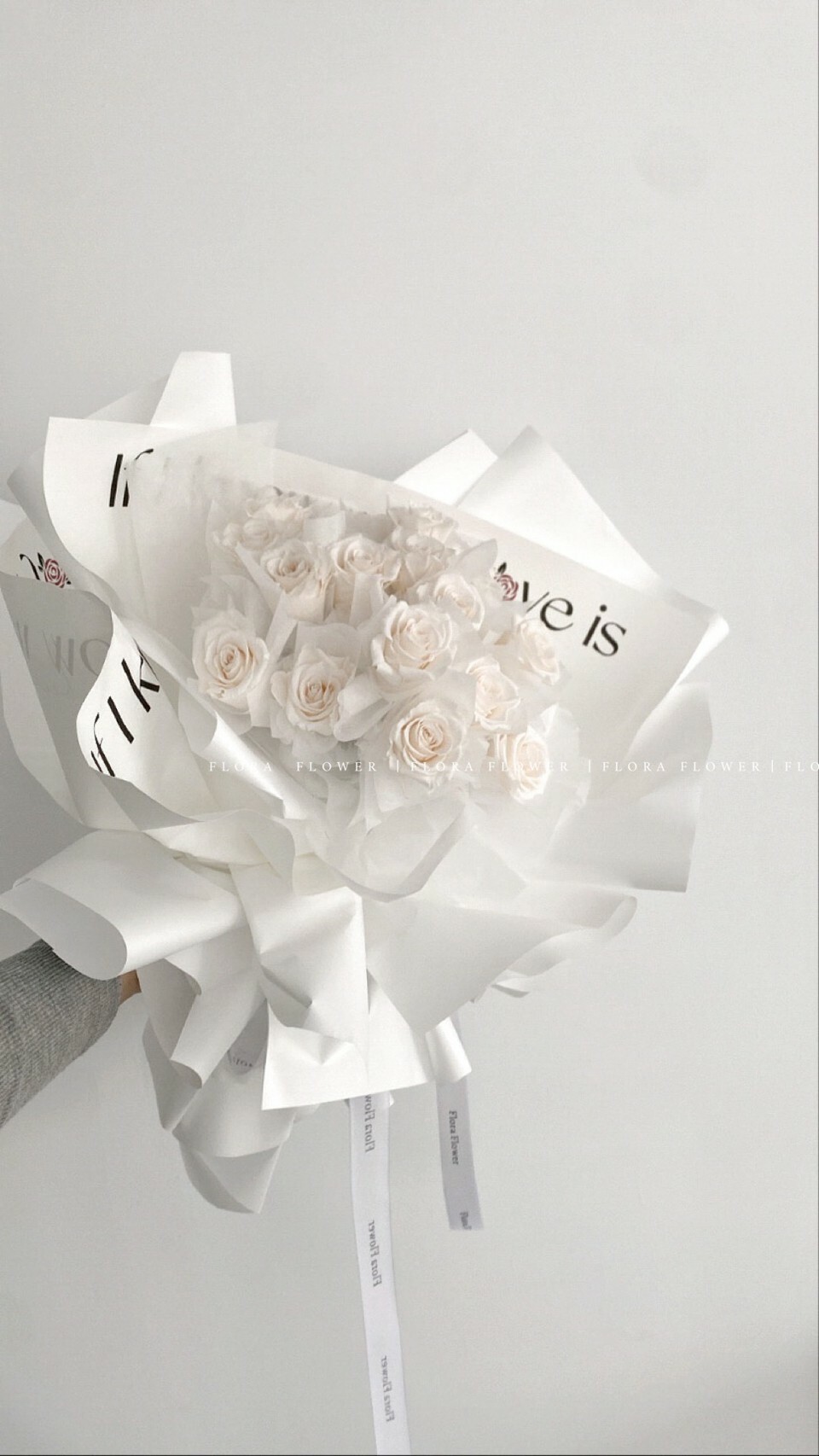 白系文字風仙女款花束