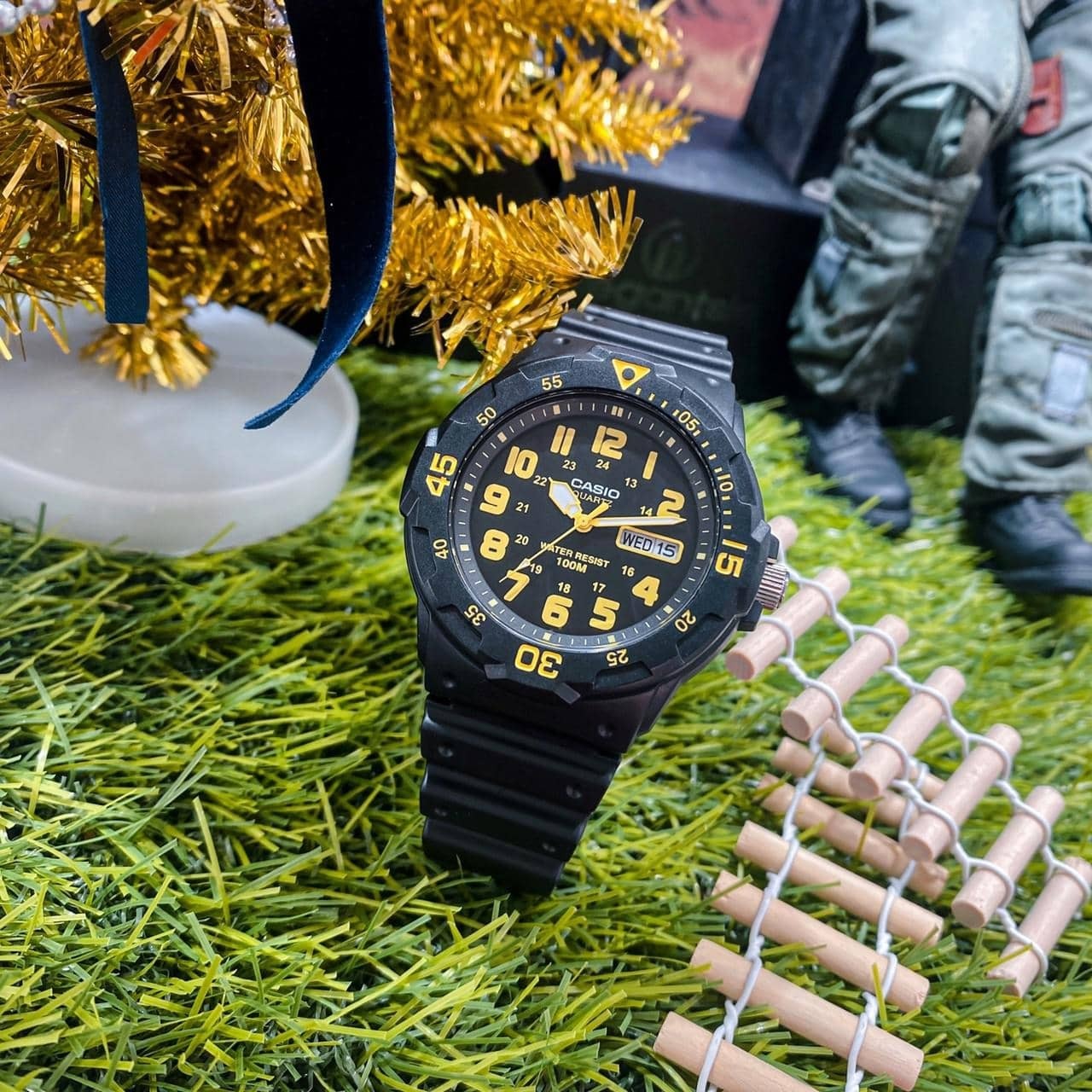 【CASIO 卡西歐】潛水風DIVER LOOK 系列錶 黃色數字 MRW-200H-9B 44.6mm 現代鐘錶