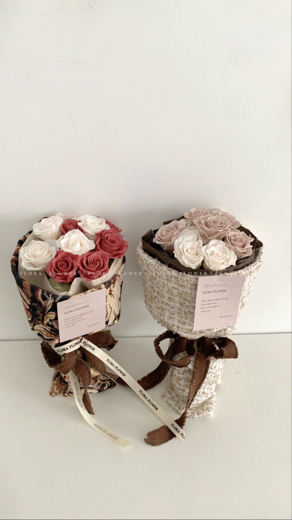 迷你俄羅斯永生花束-海棠紅