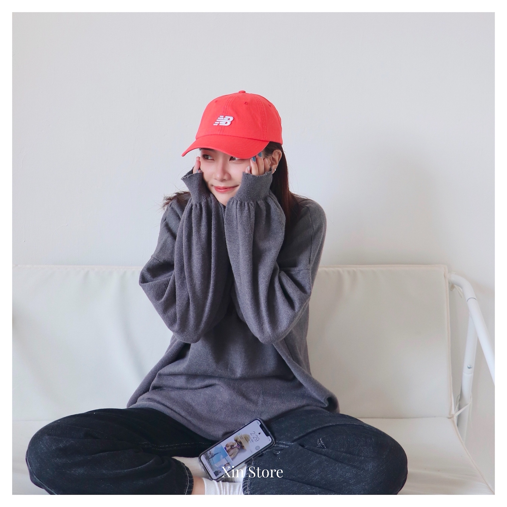 【現貨】New Balance NB Logo Cap 電繡 老帽 粉橘 黑