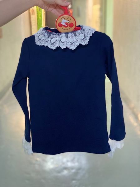 (現貨) LBK-2464 女童Lace企領長袖Tee
