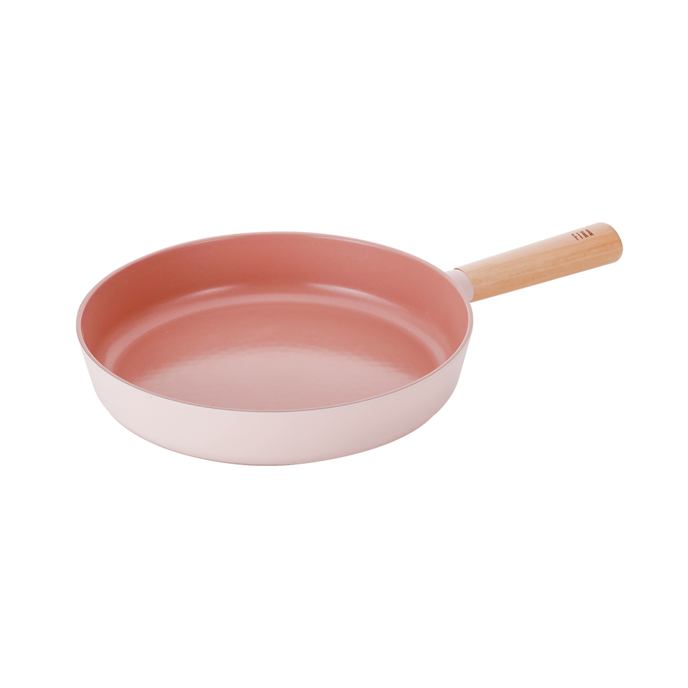 yumi2810 鍋島段通 50x50cm FIKA系列28cm 鑄造平底鍋(IH、電磁爐適用)-PINK