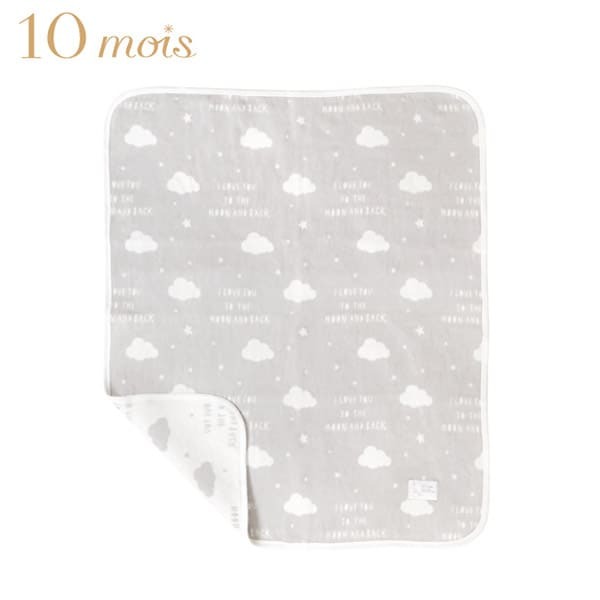[日本製造🇯🇵Made in Japan] 10mois cotton blanket / gray swaddle blanket