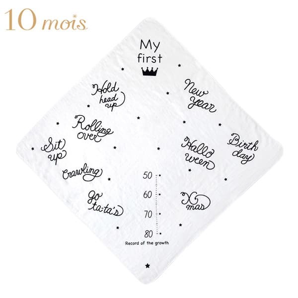 [日本製造🇯🇵Made in Japan] 10mois  Anniversary Towel / Swaddle / Blanket 成長里程紀念浴巾