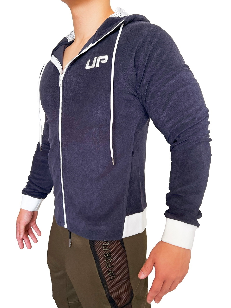 Taoru Hooded 毛巾連帽外套 藍莓色