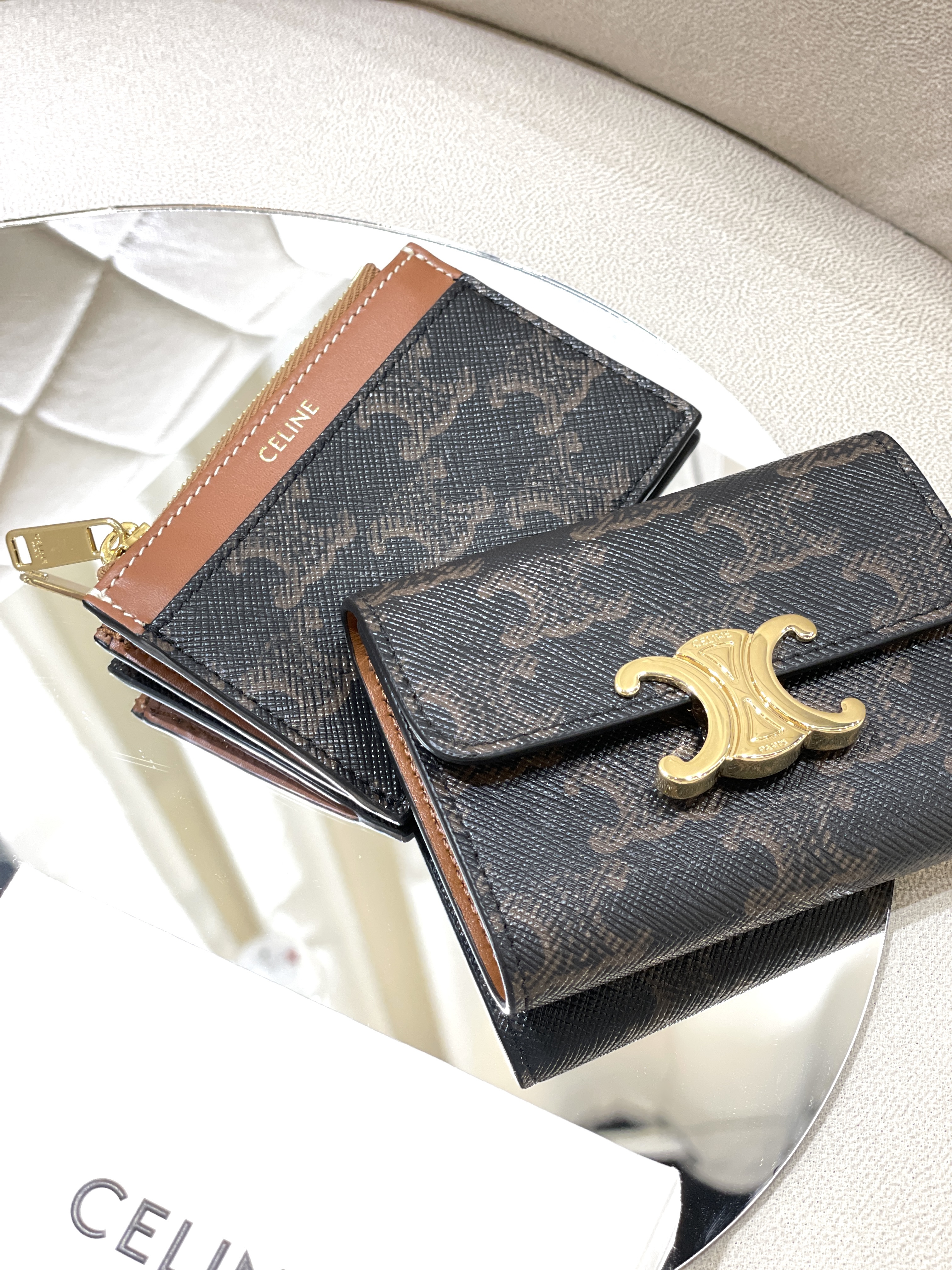 CELINE Compact Wallet with Coin Triomphe