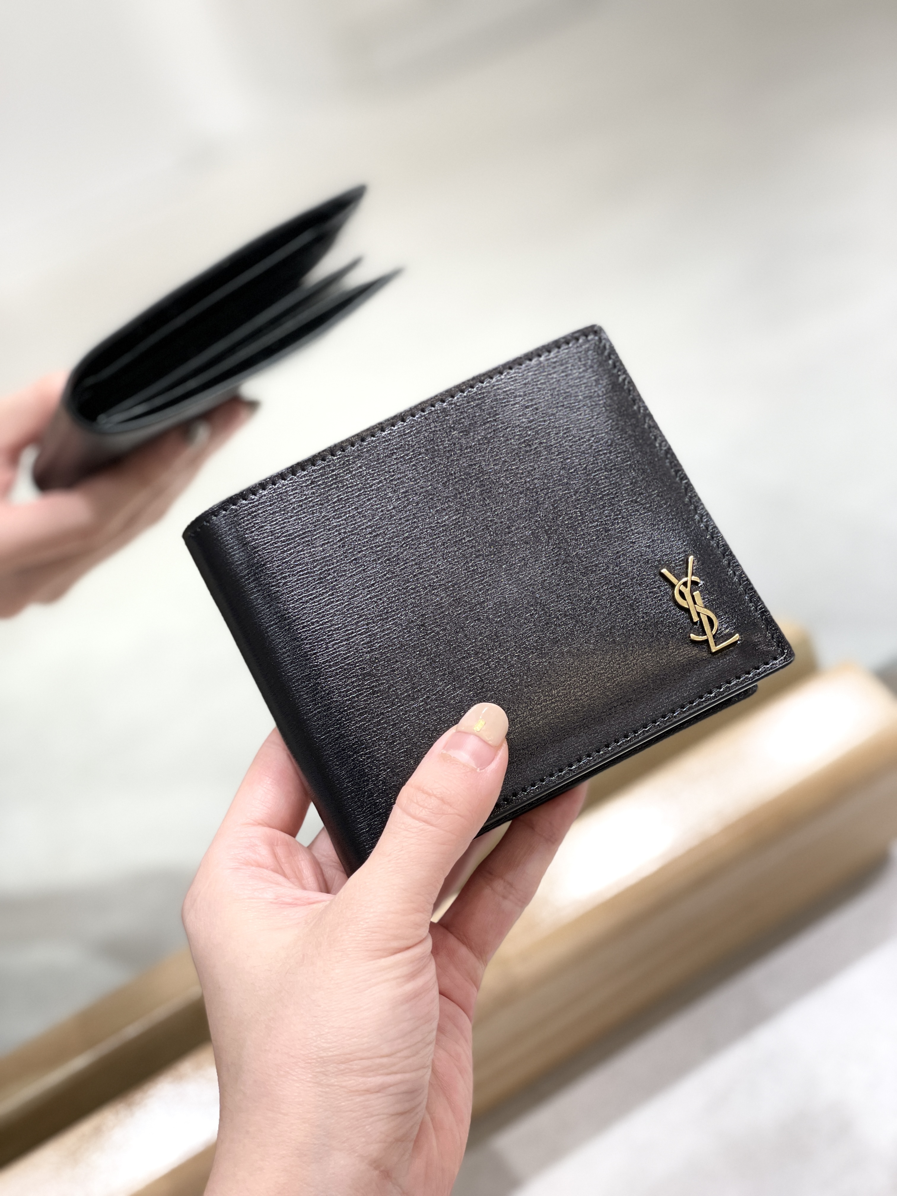 YSL Tiny Cassandre East/West Coin Wallet