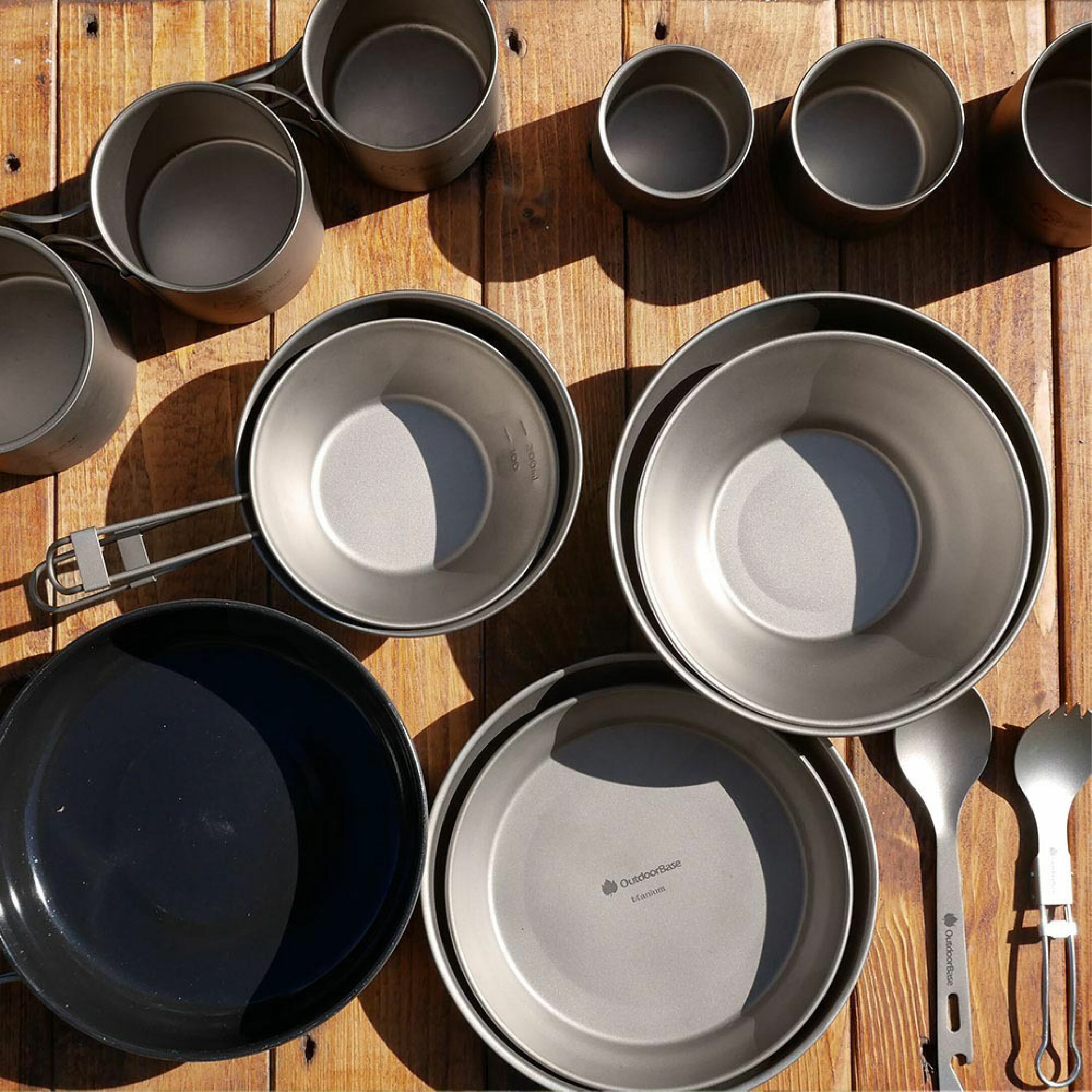 【Outdoorbase彩繪天空】野夫炊煙 隨行鈦碗