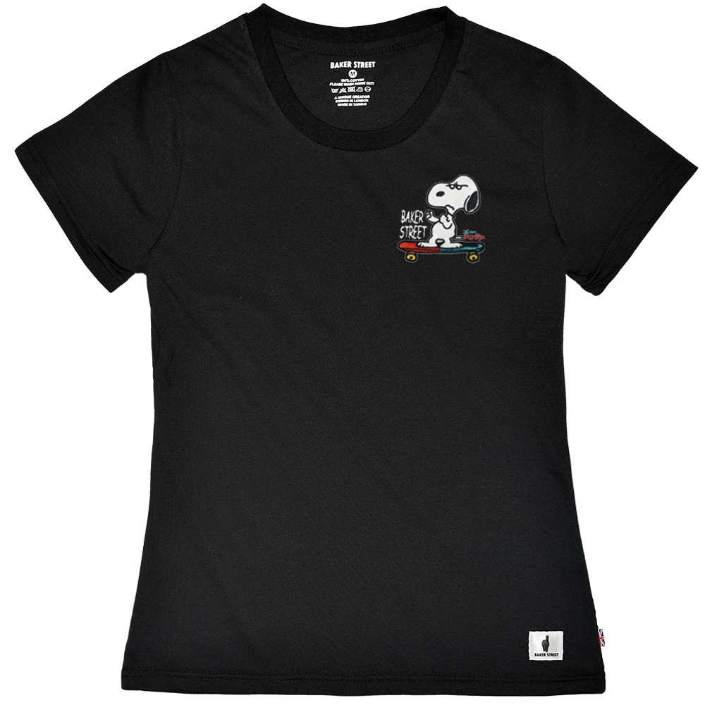 Embroidery-Skate Snoopy 生氣史努比 刺繡 女版短T