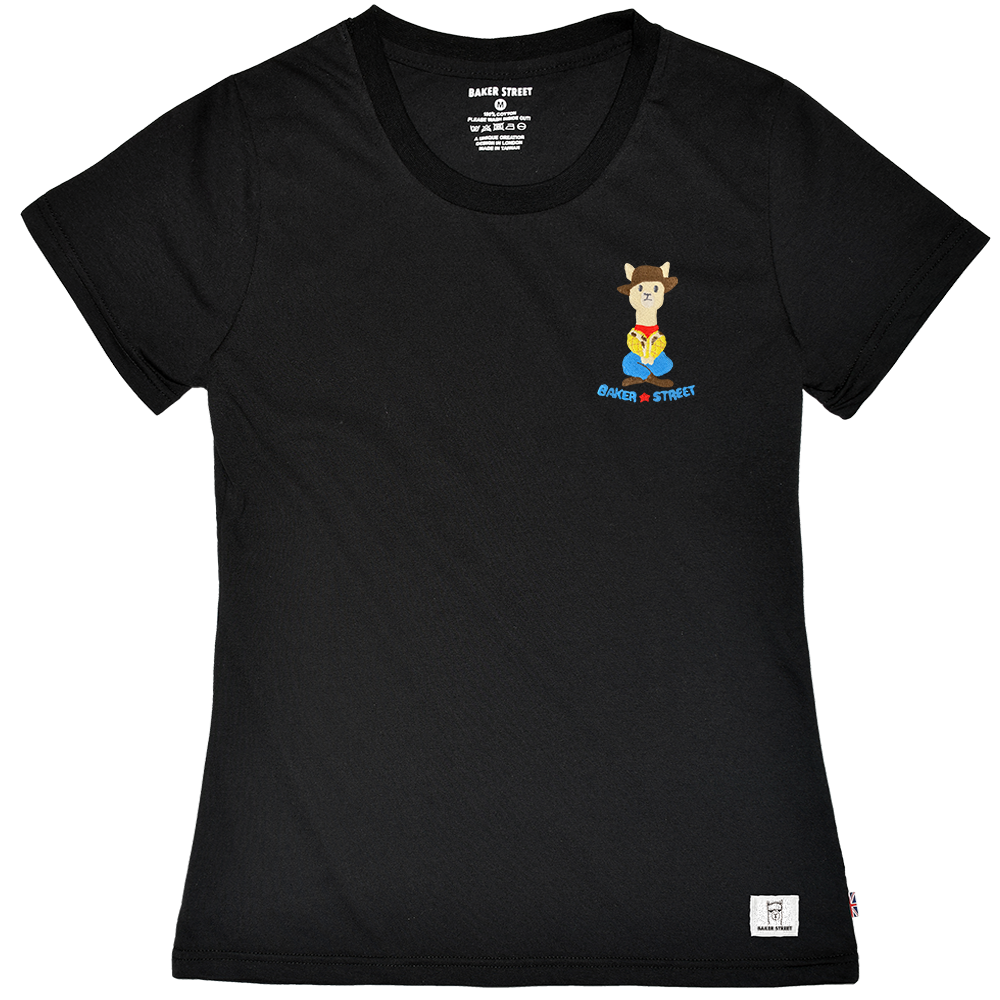 Embroidery-Woopaca 牛仔駝 刺繡 女版短T