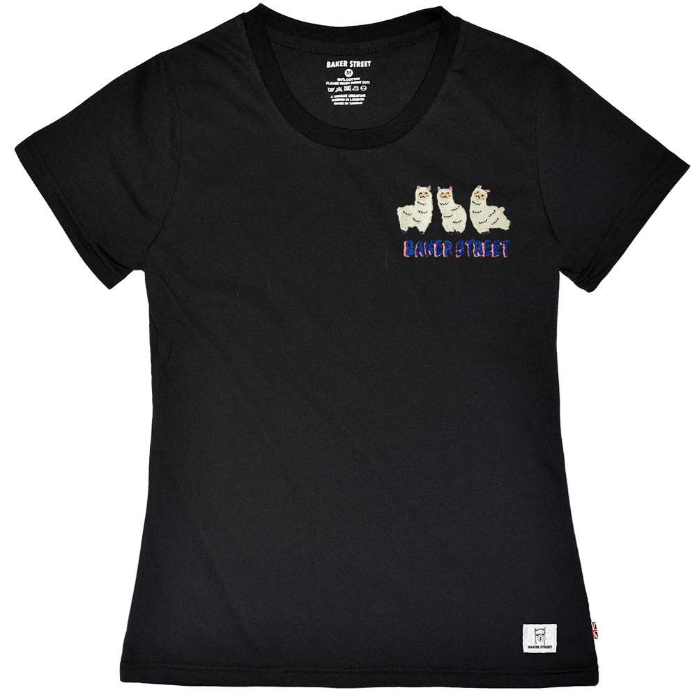 Embroidery-Happy Alpaca 跳跳羊駝 刺繡 女版短T