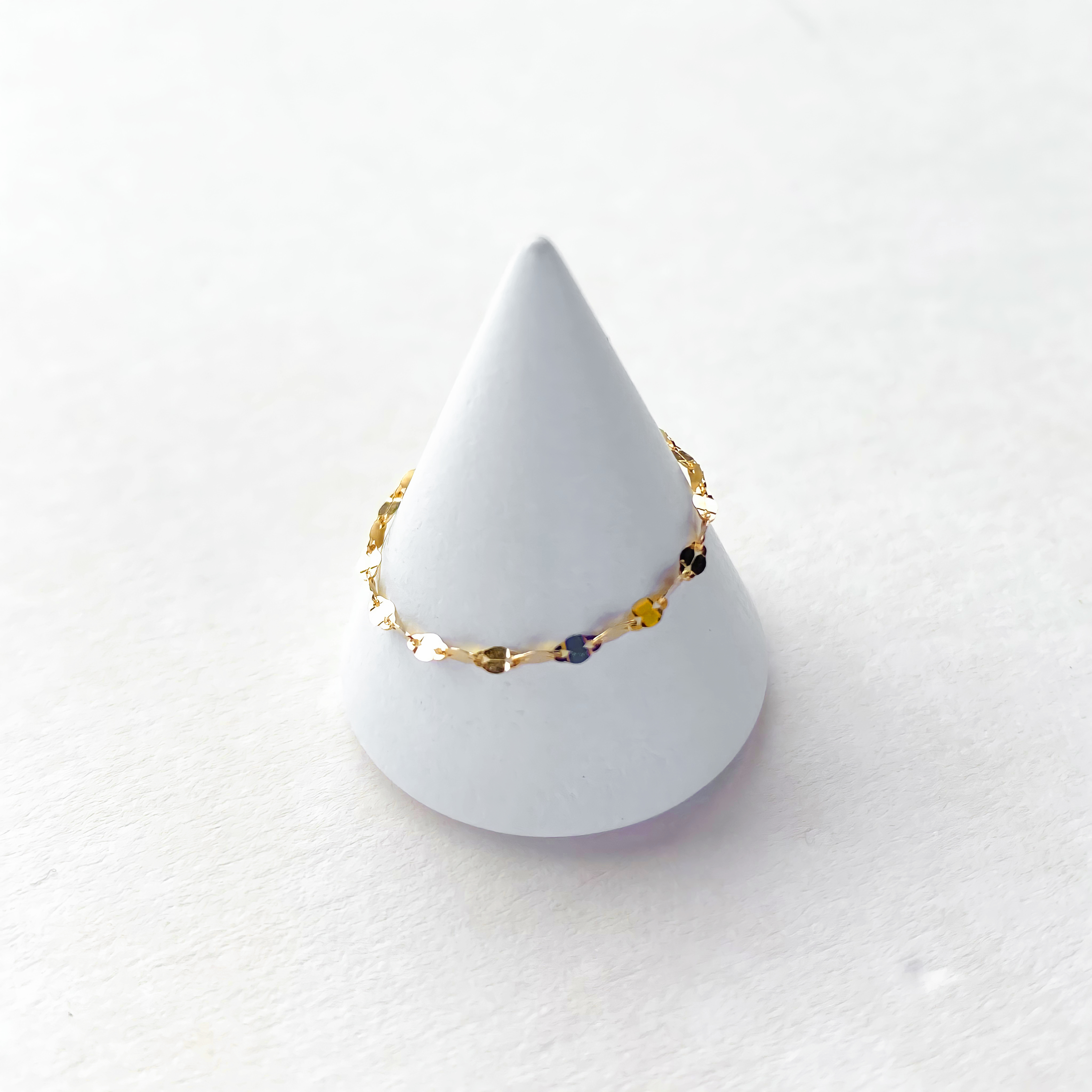 10K/ 鏈鍊不捨系列-閃耀粼粼鍊戒