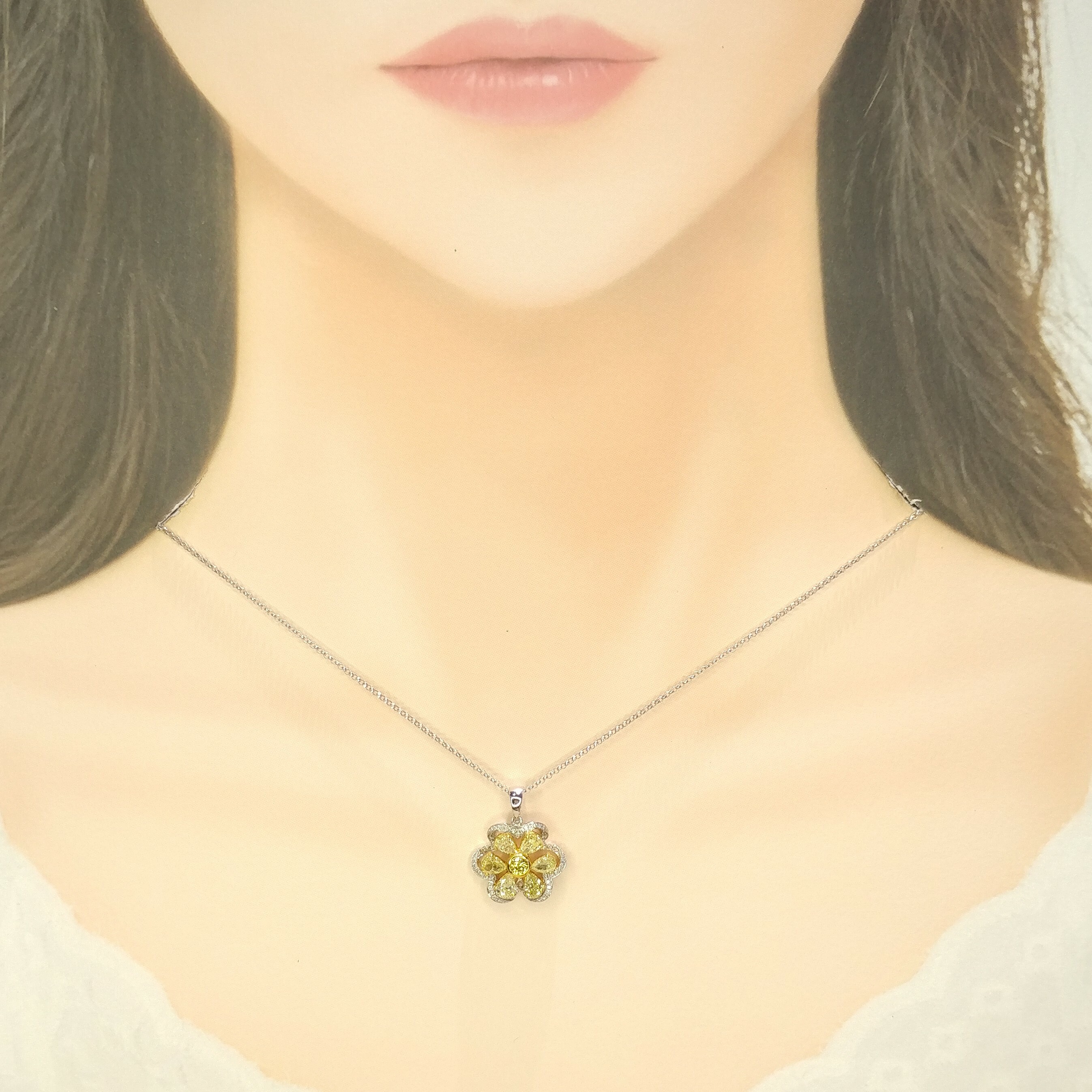 18K Gold 1.55ct Diamond Pendant