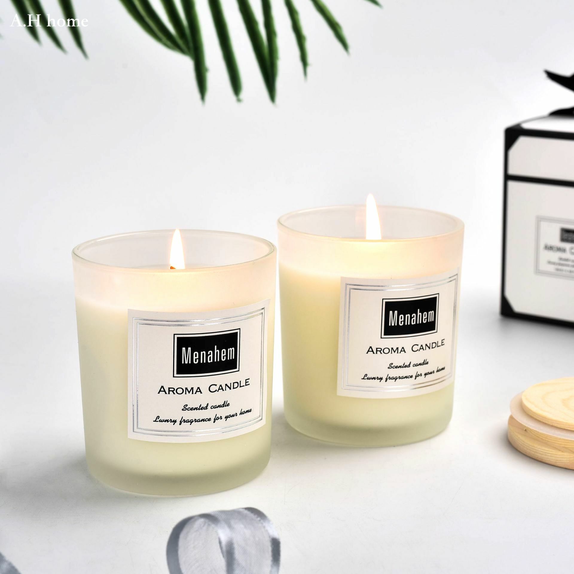 【ＡＨ018】MENAHEM磨砂木蓋 天然大豆蠟/香氛蠟燭
