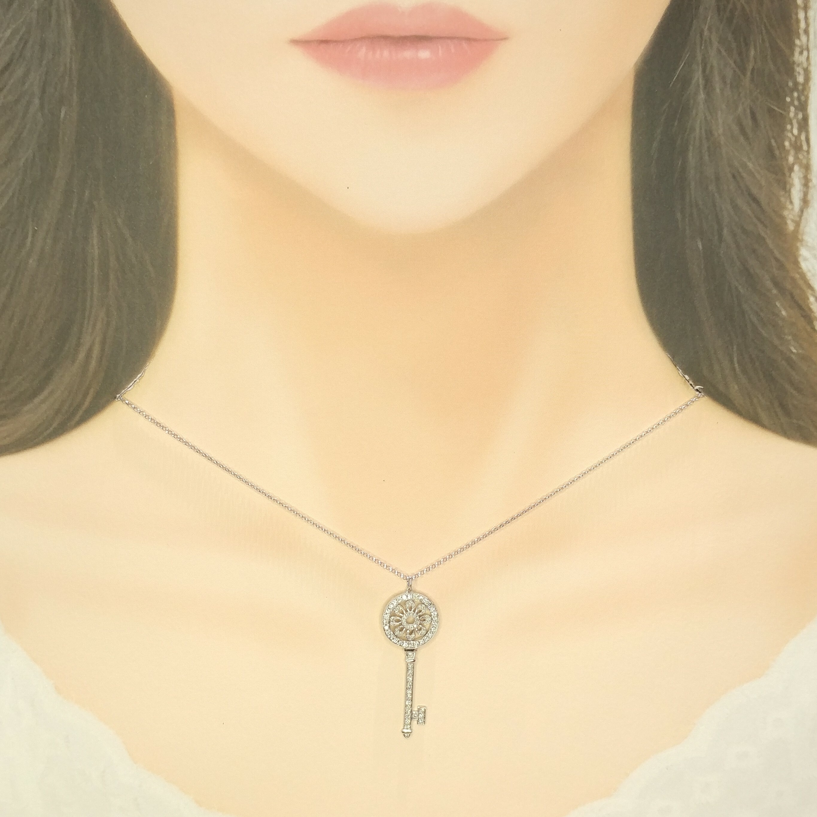 18K White Gold 0.37ct Diamond Pendant