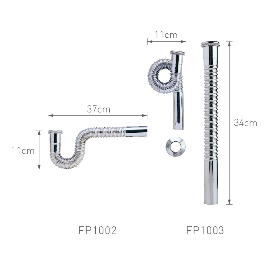 OVO京典衛浴 配件推薦型號 FP1002 / FP1003 牆壁加長排水管 *