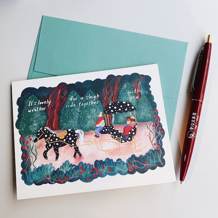 SMALL ADVENTURE 聖誕卡片 季節賀卡 馬車
