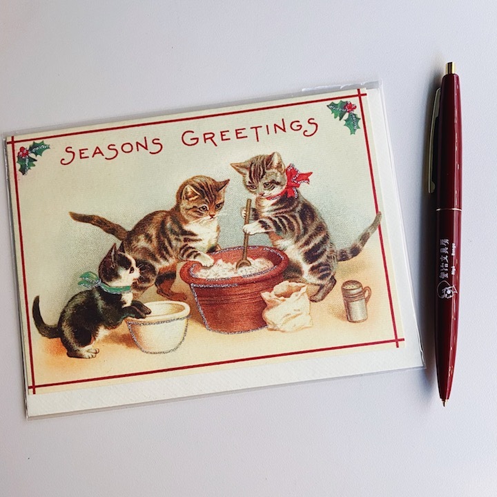 Cavallini  聖誕卡片 季節賀卡 貓咪