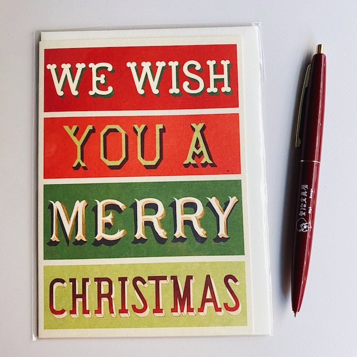Cavallini  聖誕卡片 季節賀卡 we wish you a merry christmas