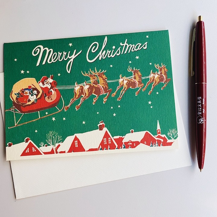 Cavallini  聖誕卡片 季節賀卡 聖誕雪橇