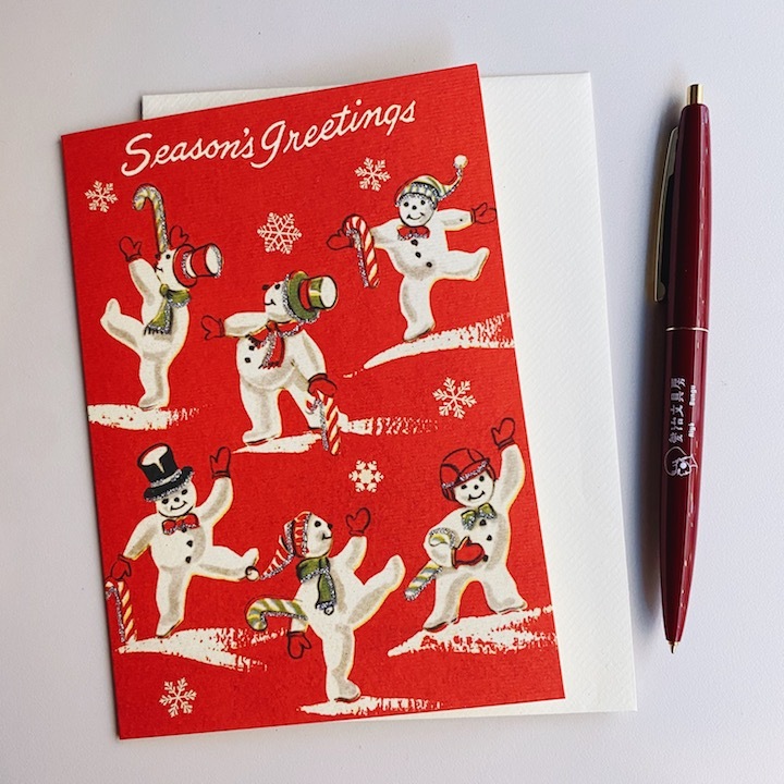 Cavallini  聖誕卡片 季節賀卡 雪人