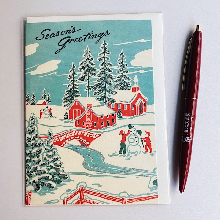 Cavallini  聖誕卡片 季節賀卡 下雪