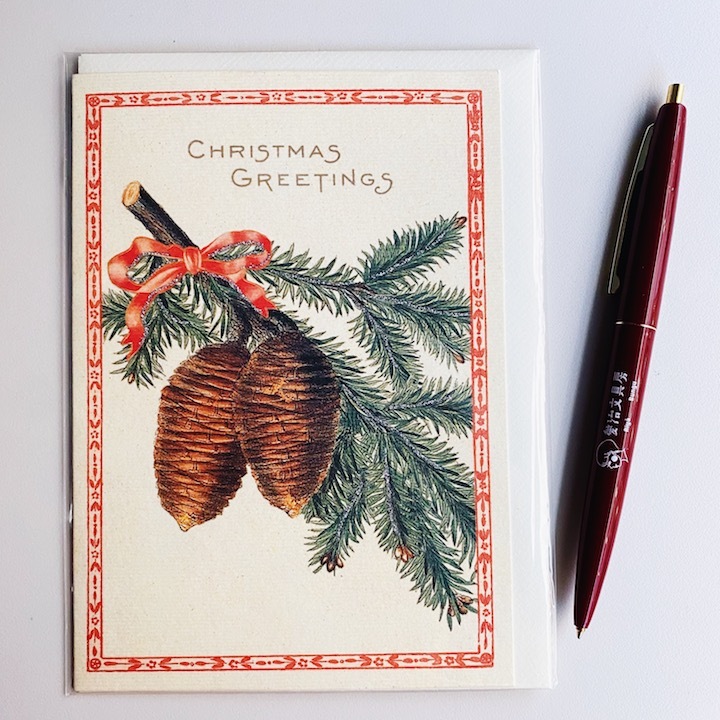 Cavallini  聖誕卡片 松果