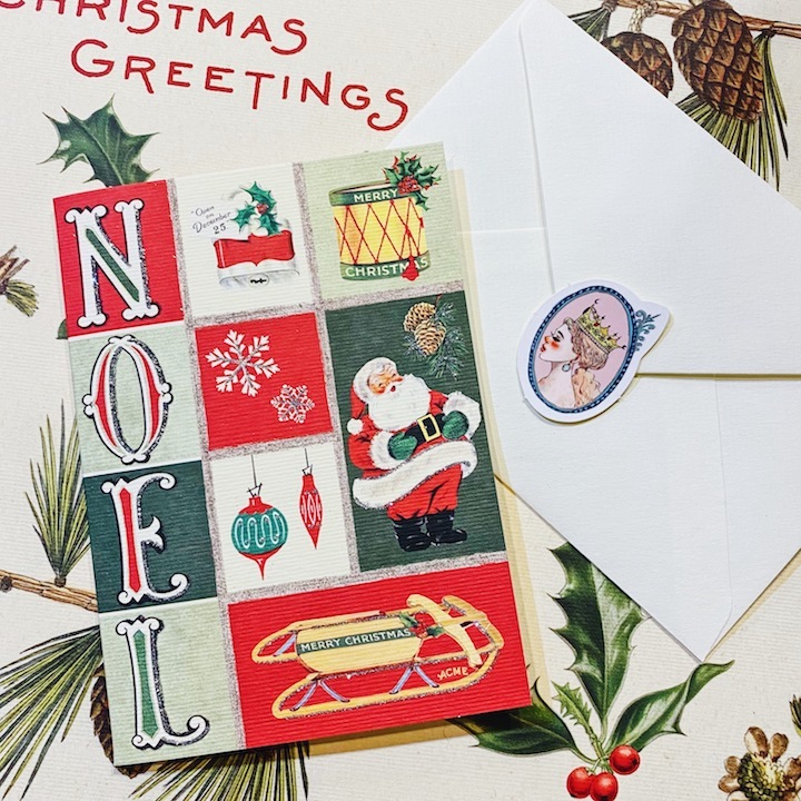 cavallini 聖誕快樂 賀卡 聖誕老公公