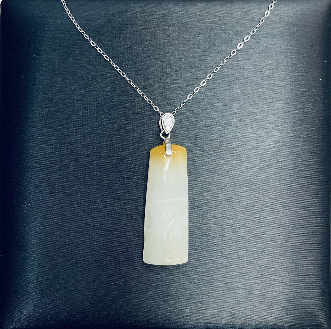 竹節高升丨黃白巧色翡翠項鍊