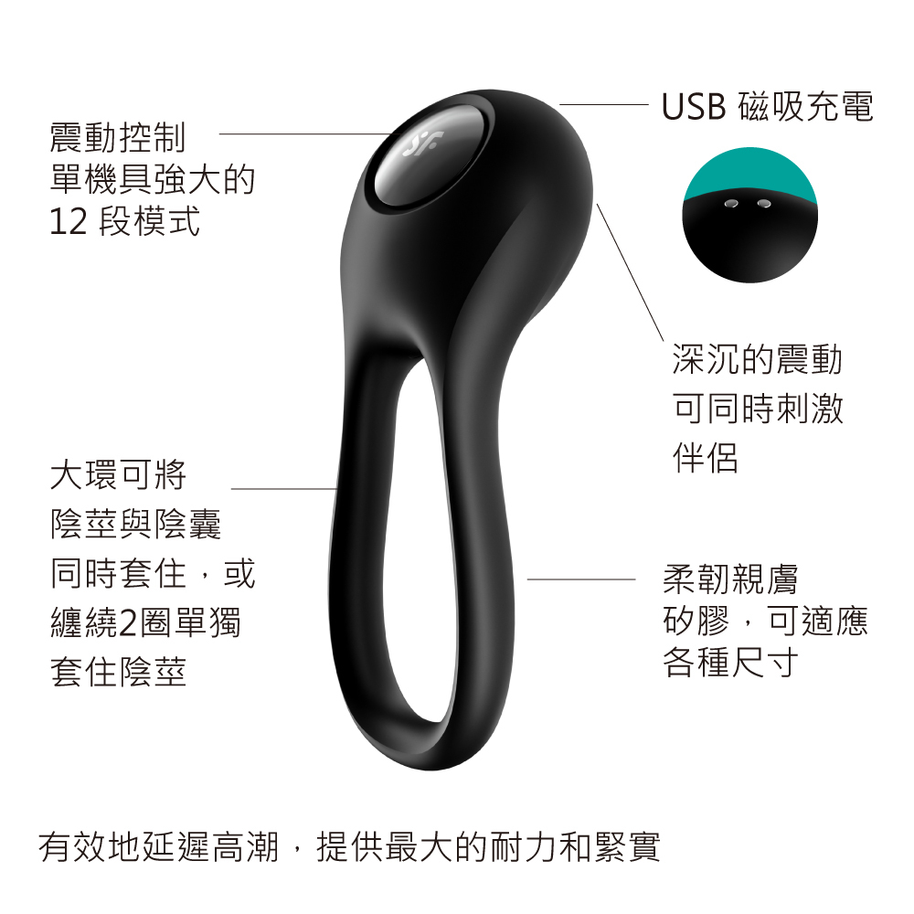 德國Satisfyer Majestic Duo 男士精力大環