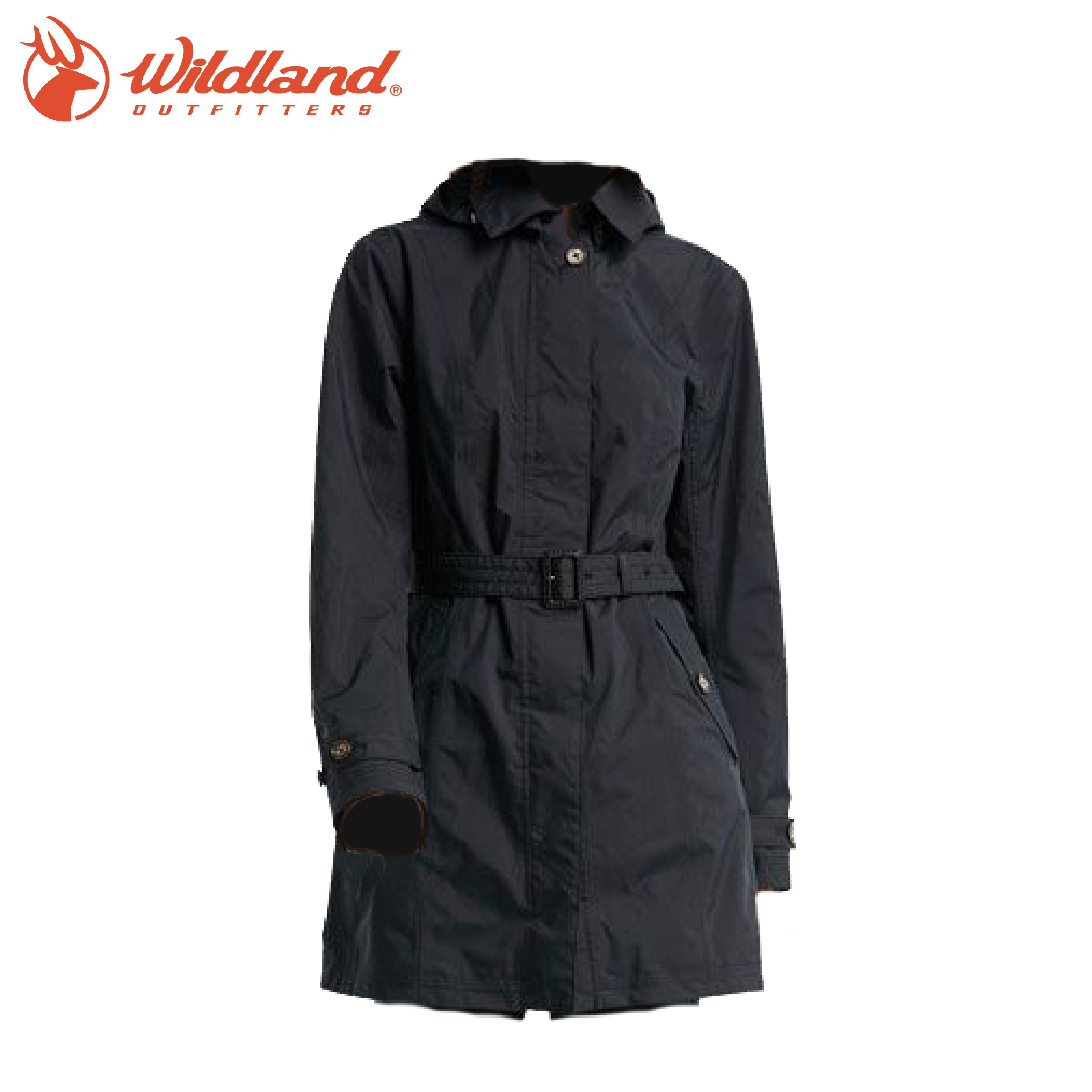 Wildland 荒野 長版防水防風時尚外套 女款 (黑) 長版/防風/防水/透濕/都會休閒 04W82909