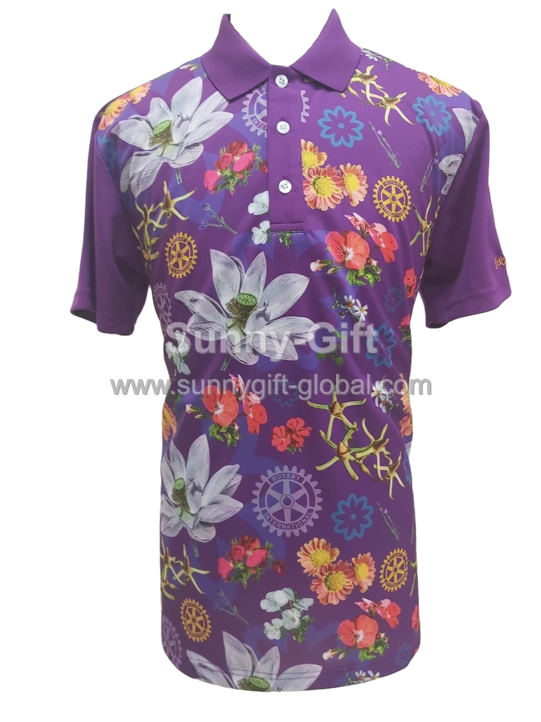 Rotary flower polo shirt