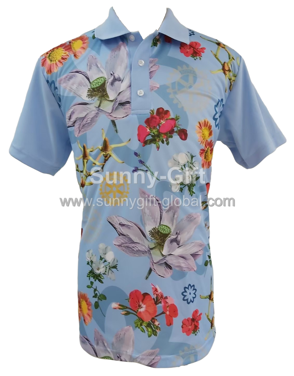 Rotary flower polo shirt