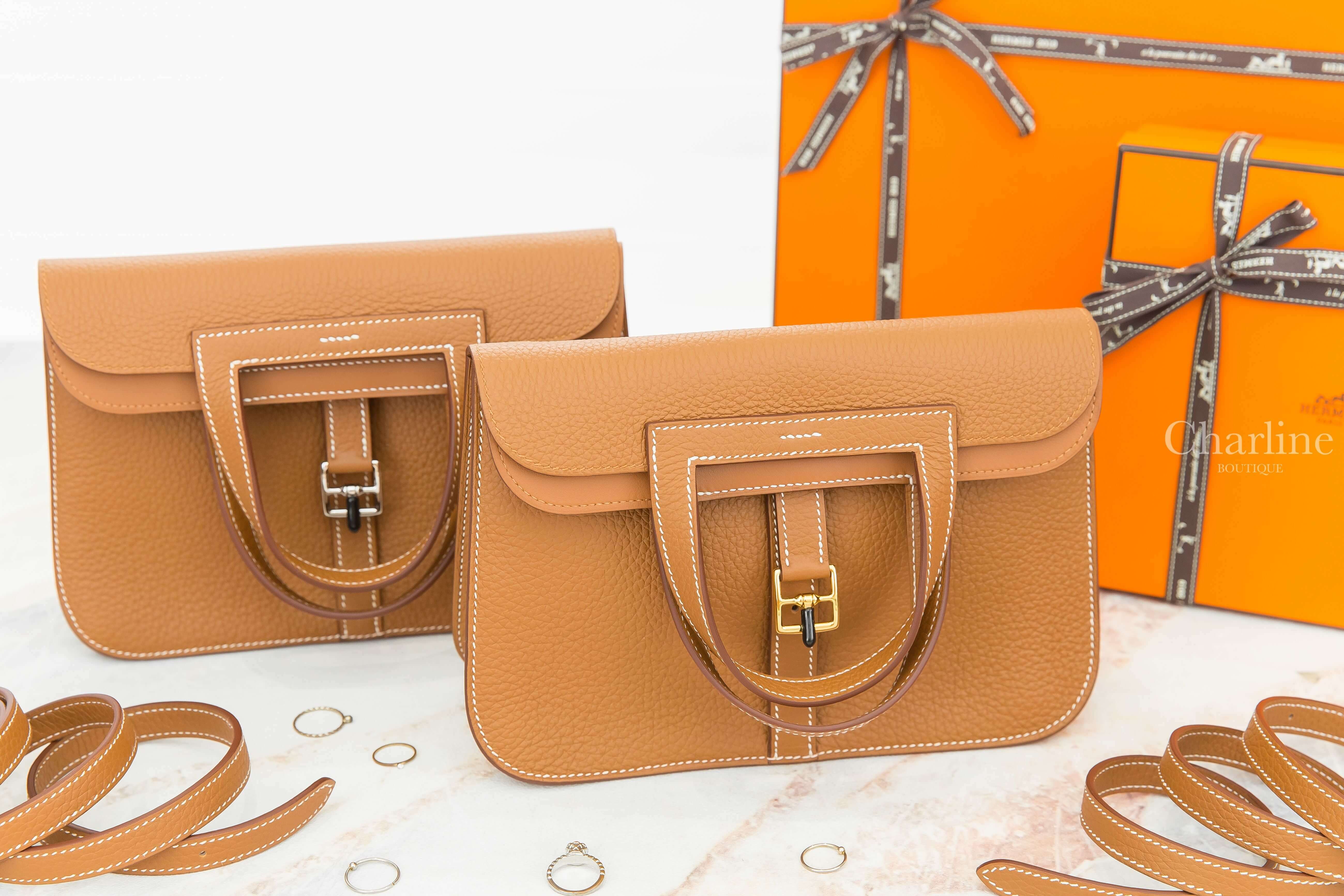 Hermès Halzan 25cm 37 Gold Taurillon Clemence 焦糖色金釦,Halzan 25cm 37 Gold Taurillon Clemence 焦糖色銀釦-Charline Boutique 精品代購