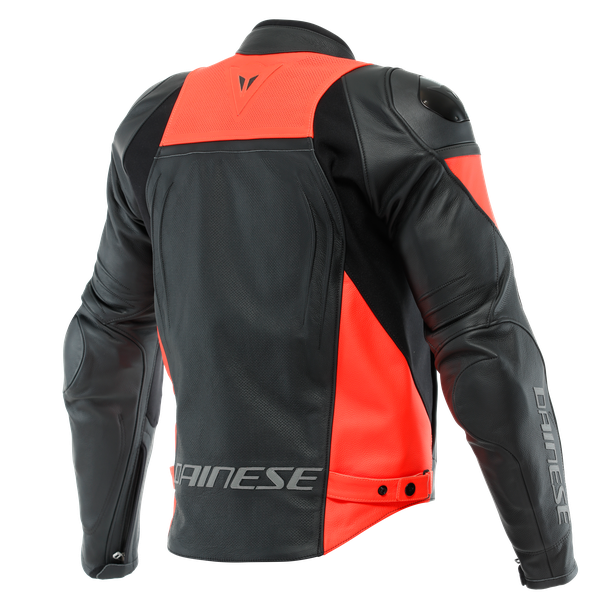 DAINESE RACING 4 LEATHER JACKET PERF BLACK/FLUO-RED 黑螢光紅 打洞 皮衣