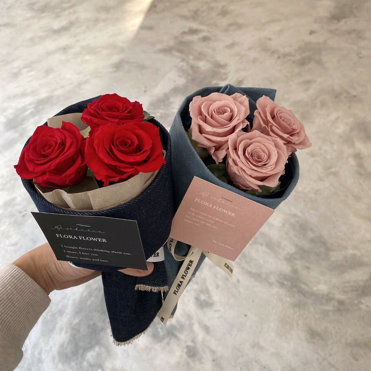 俄羅斯永生花束-熱戀紅/初戀粉