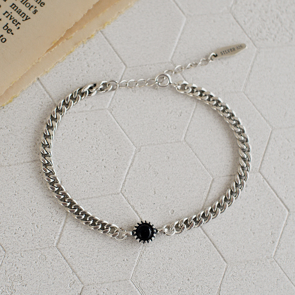 午夜爵士純銀手鍊(黑瑪瑙)/SB001